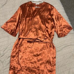 Satin Rust Robe